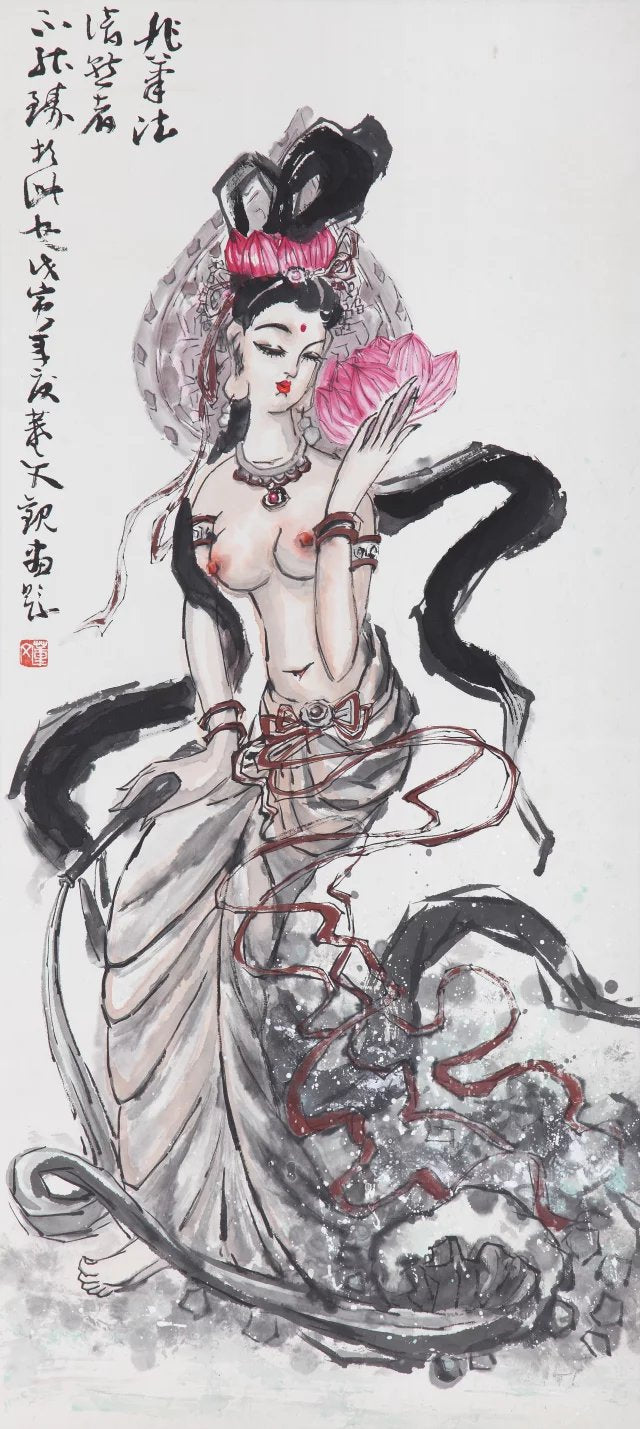 Goddess Scattering Flowers