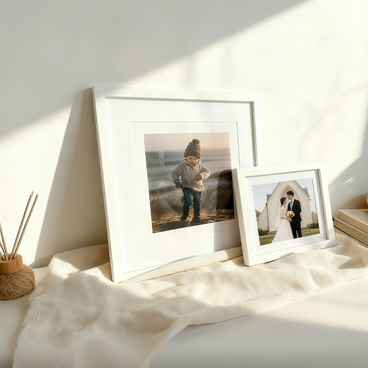 White Solid Wood Picture Frame, 18 Sizes