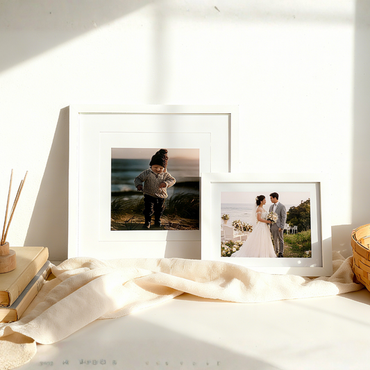 White Solid Wood Picture Frame, 18 Sizes