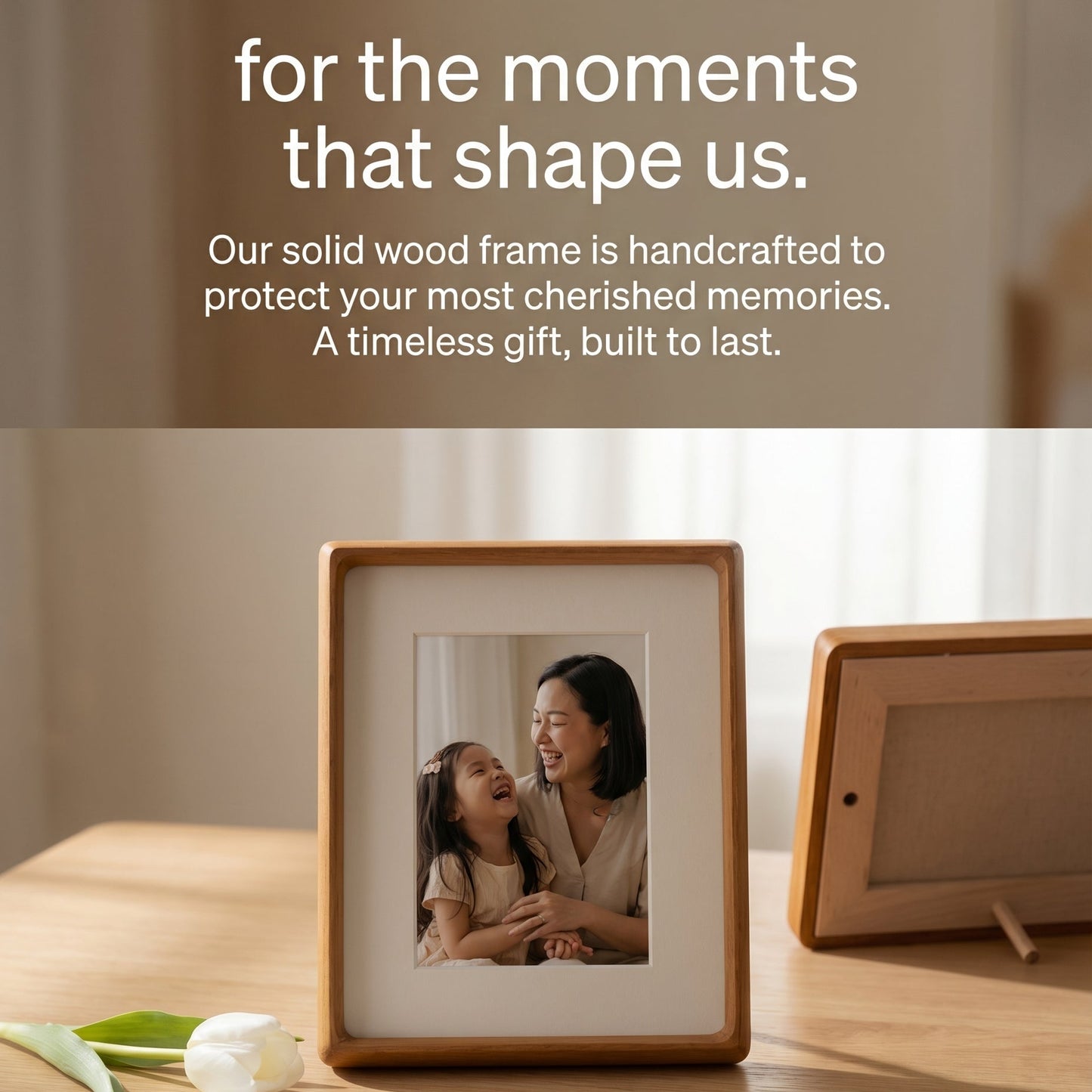 Mother's Day Gift with Gift Wrapping | Custom Framed Photo Print | Personalized Picture Frame | Solid Wood Tabletop Frame