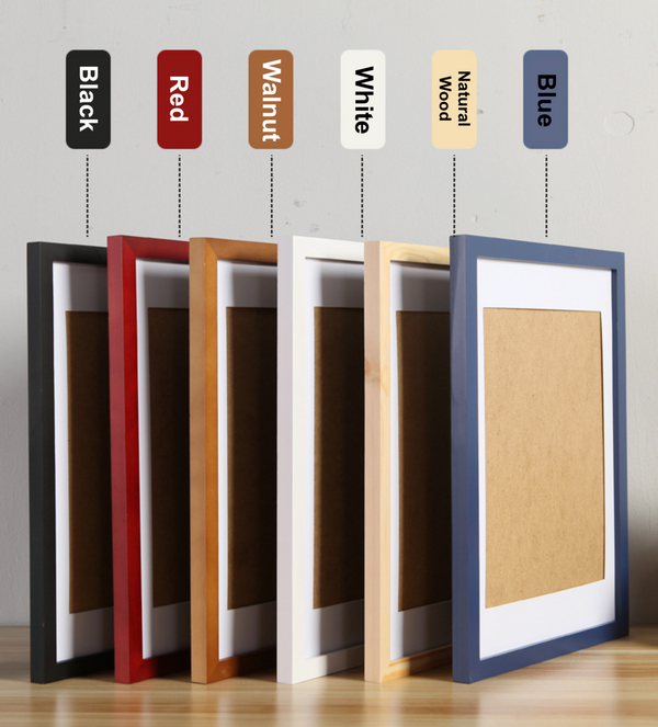 SolidWood Basics- Wood Frame with Shatter-Resistant Acrylic Glass - Includes Mat Board, Hanging Hardware, and Easy-Change Clips for Versatile Art Display