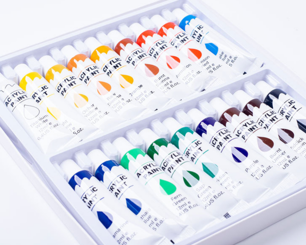 Essential Acrylic Paint Set-Box of 12/24