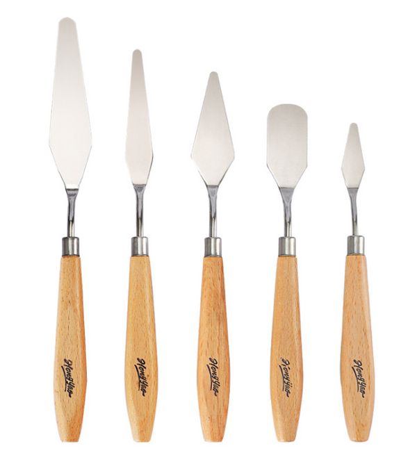 Palette Knife – Stainless Steel with Wooden Handle-5 piece set