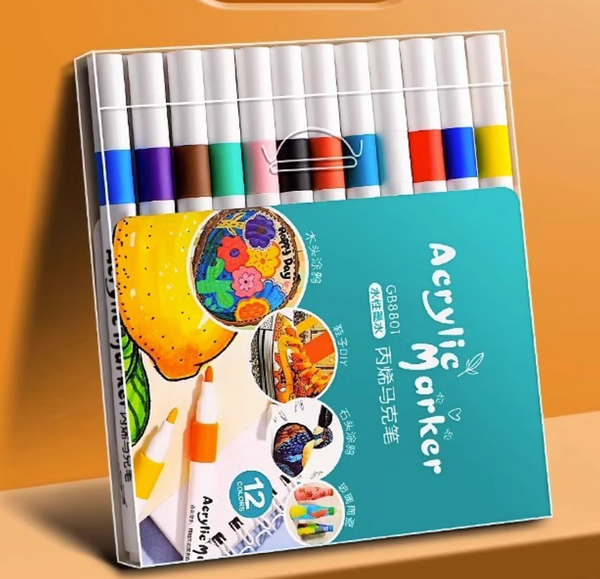 Washable Acrylic Marker Set – Pack of 12