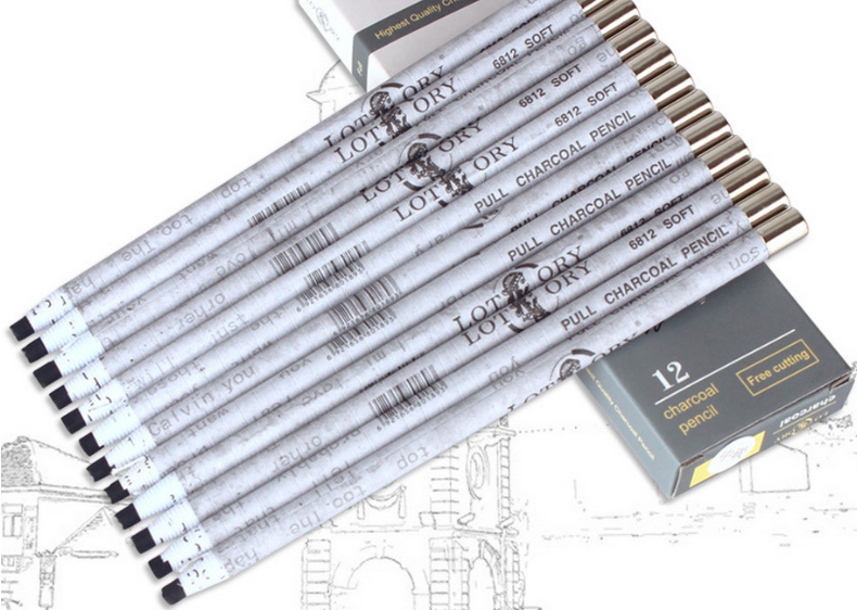 Lotory Paper-Wrapped Pro Charcoal Pencil