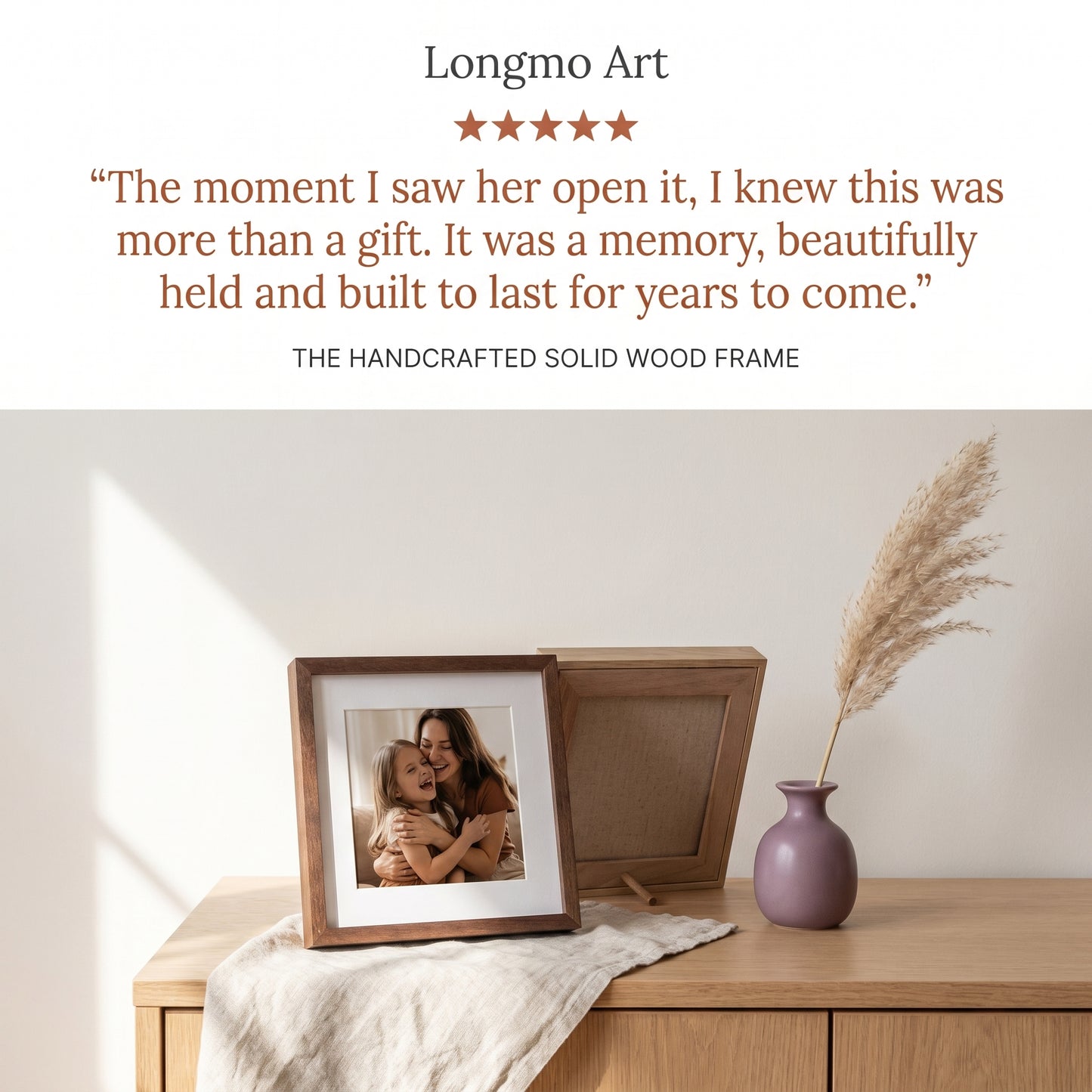 Personalized Mother's Day Gift with Gift Wrapping | Custom Framed Photo Print | Solid Wood Tabletop Frame